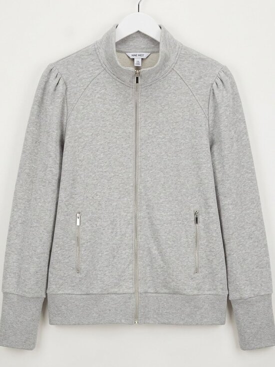Nine West Jackets & Blazers - Nine West Gray Bomber Jacket with Ribbed Cuffs